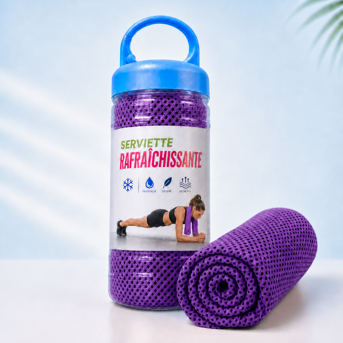 Serviette rafraîchissante violette pour les soirées chaudes