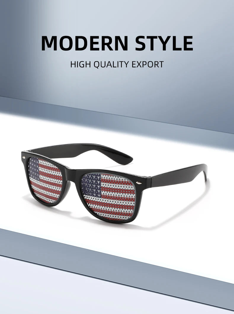 8PCS HD Vision Flag Sunglasses Football Match Fans Sun Glasses Comfortable Anti-slip Legs Sports Party Eyewear