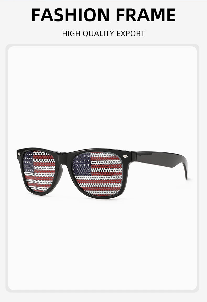 8PCS HD Vision Flag Sunglasses Football Match Fans Sun Glasses Comfortable Anti-slip Legs Sports Party Eyewear