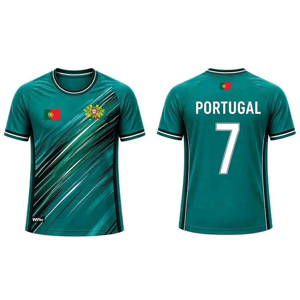 Portugal Flag Print Men's Football Jersey 2026 Breathable Quick-drying Sports T-shirt Unisex Summer Casual Fan Gift Tops
