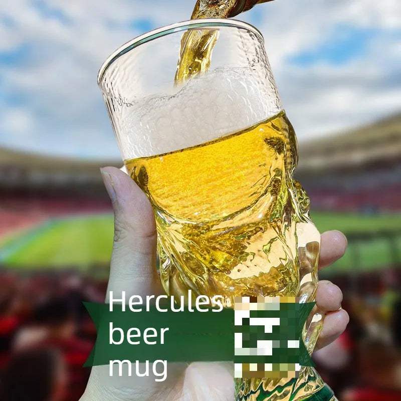 Verre à bière trophée de football 500 ml en verre borosilicate de haute qualité, cadeau pour la fête des pères, pour petit ami, pour les fans, pour les matchs de football 2026