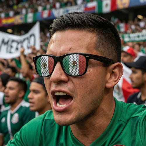 8PCS HD Vision Flag Sonnenbrille Fußballspiel Fans Sonnenbrille Bequeme rutschfeste Bügel Sport Party Brille