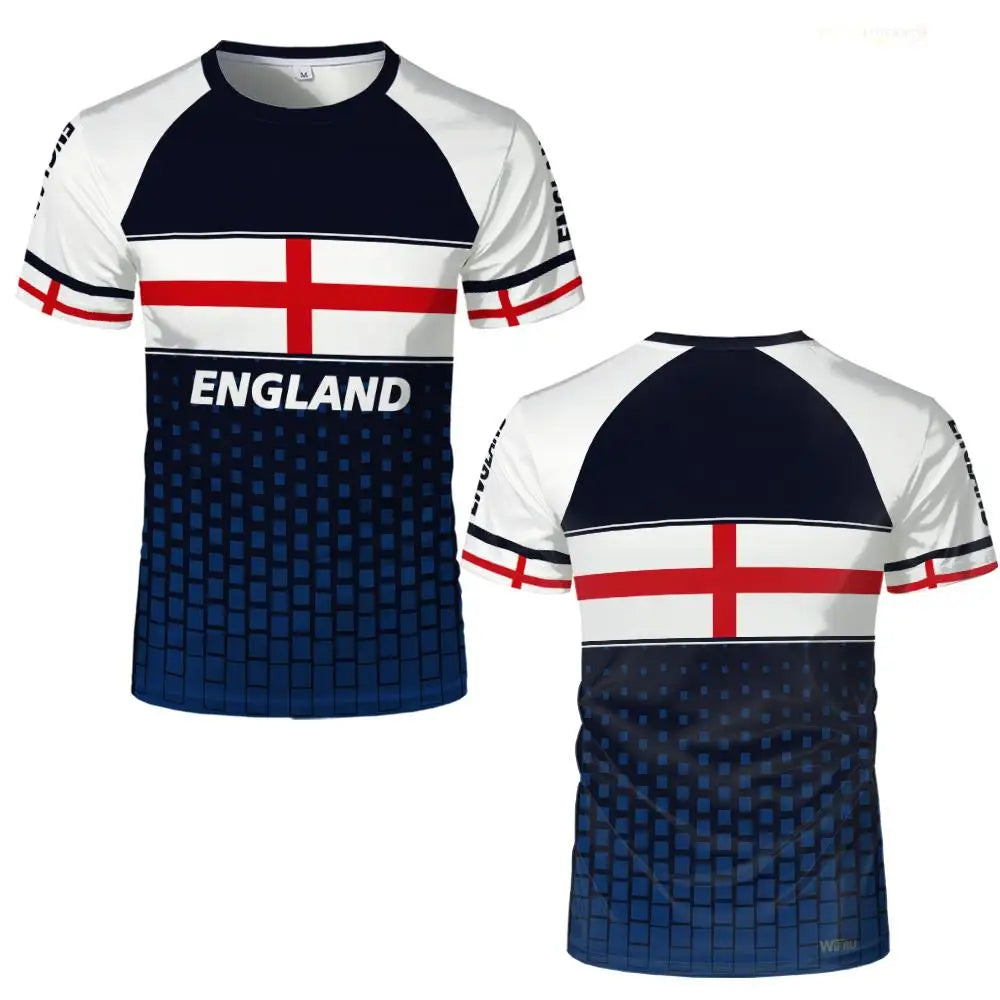 2026 New England Flag Print T-shirt Summer Outdoor Sports Breathable Quick-Drying Jersey Men Women Football Training Jerseys