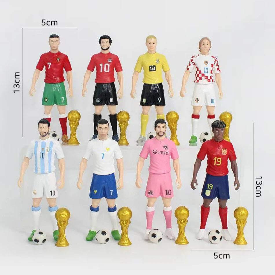 Figurines Football Stars – Ronaldo, Messi, Mbappé – Cadeau Fan