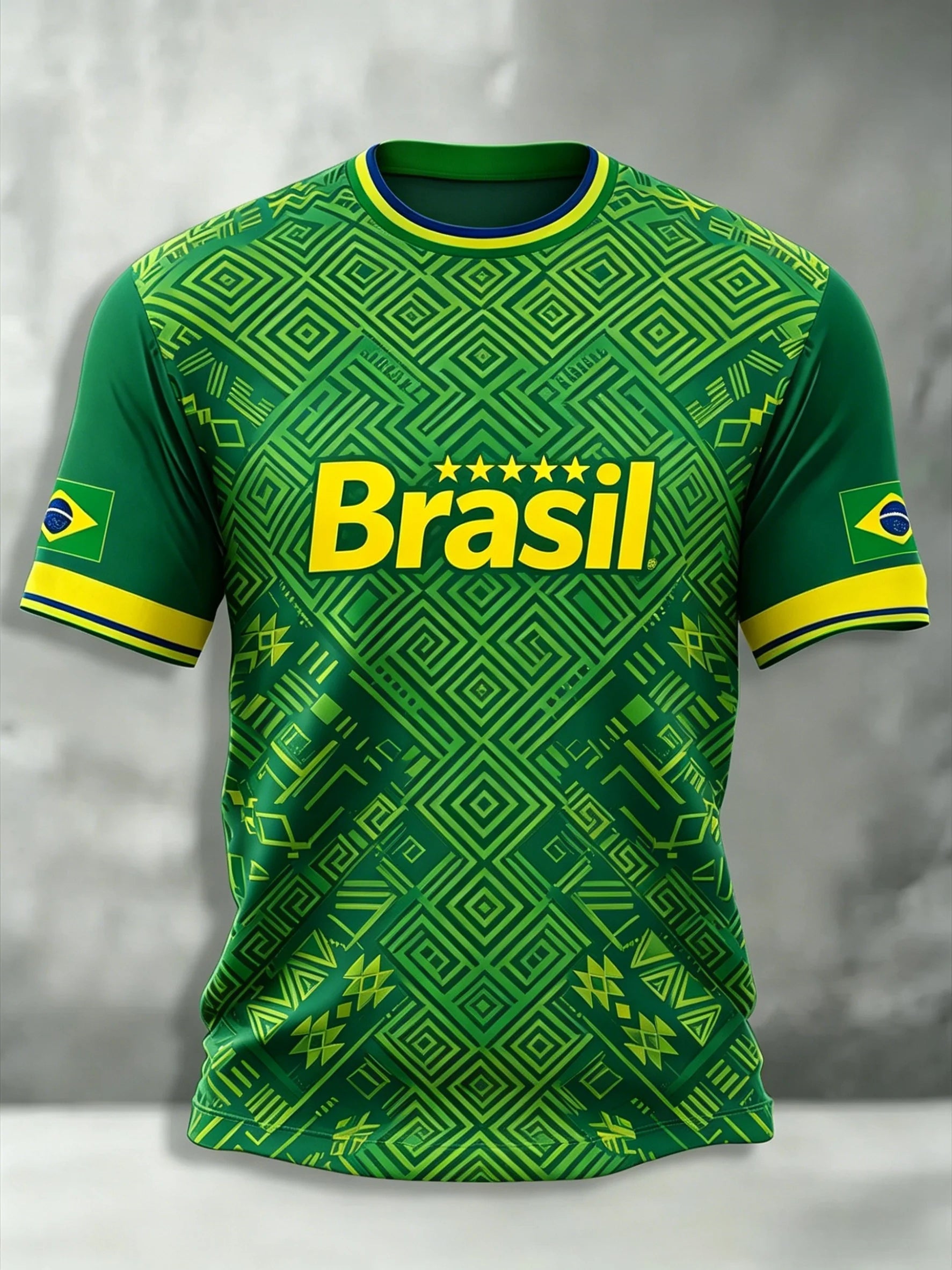 2026 Summer New Brazil Football Jerseys For Men Classic God Brazil Short Sleeve Tees Casual O-neck Sports Tshirts Man Clothing