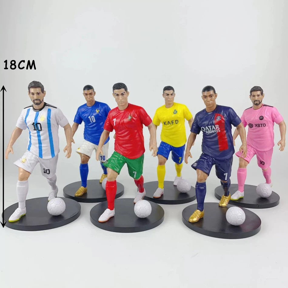Figurines Football Stars – Ronaldo, Messi, Mbappé – Cadeau Fan