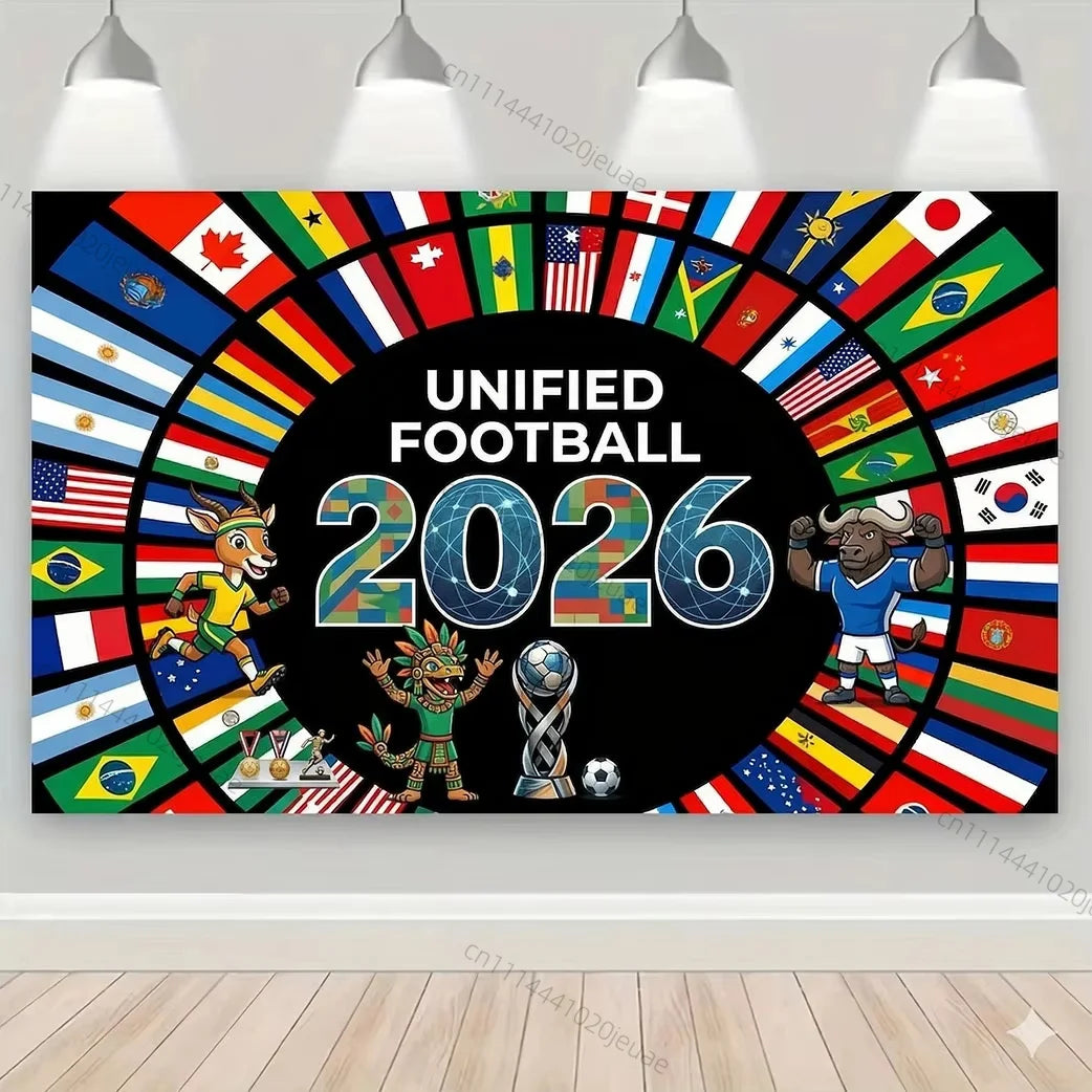 Tapisserie Murale Drapeaux Football – Décoration Coupe du Monde 2026