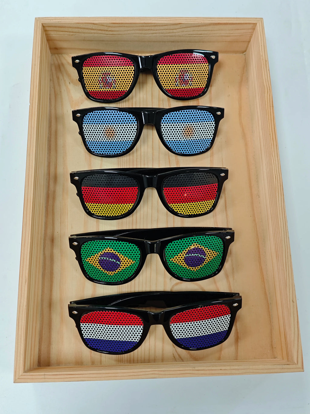 8PCS HD Vision Flag Sunglasses Football Match Fans Sun Glasses Comfortable Anti-slip Legs Sports Party Eyewear