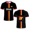 2026 New Spain Flag Print Sports T-shirt Summer Outdoor Sports Breathable Jersey Men's And Women's Soccer Training Crew Neck Top