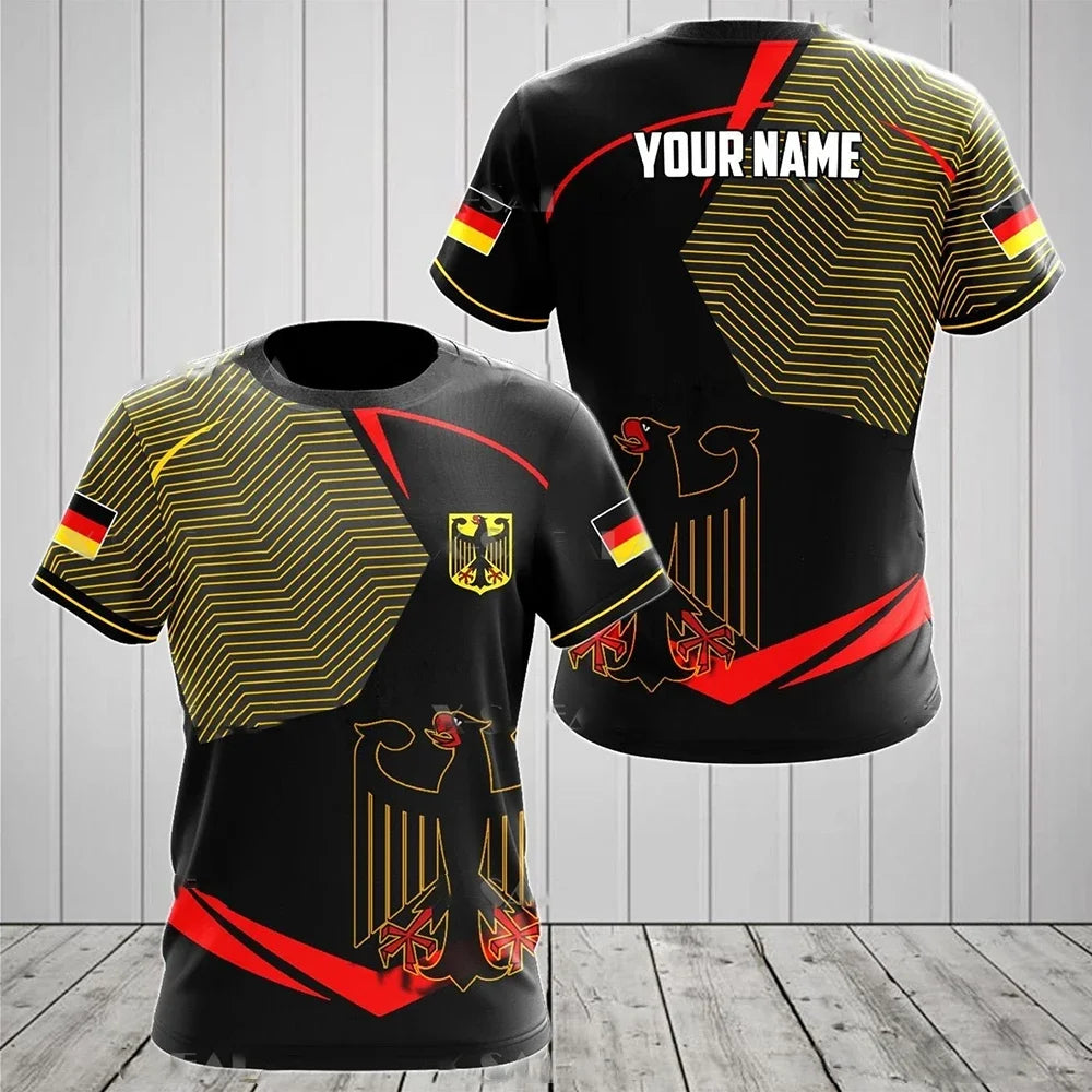 Fashionable and Lnteresting Germany Pictures For Men's T-Shirts Trend Digital Printing Casual Round Neck Short Sleeved