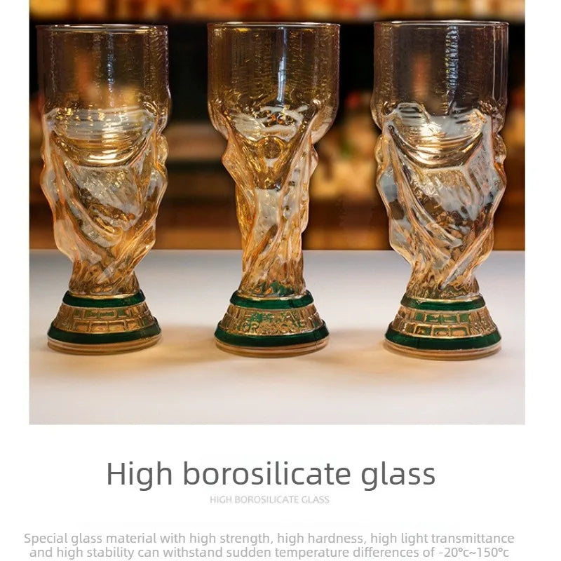 Verre à bière trophée de football 500 ml en verre borosilicate de haute qualité, cadeau pour la fête des pères, pour petit ami, pour les fans, pour les matchs de football 2026