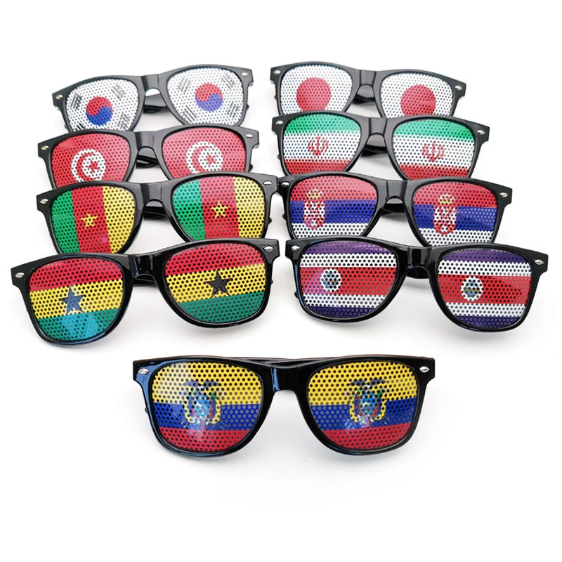 Lunettes de Soleil Drapeaux – 42 Pays – Accessoire Supporter Football