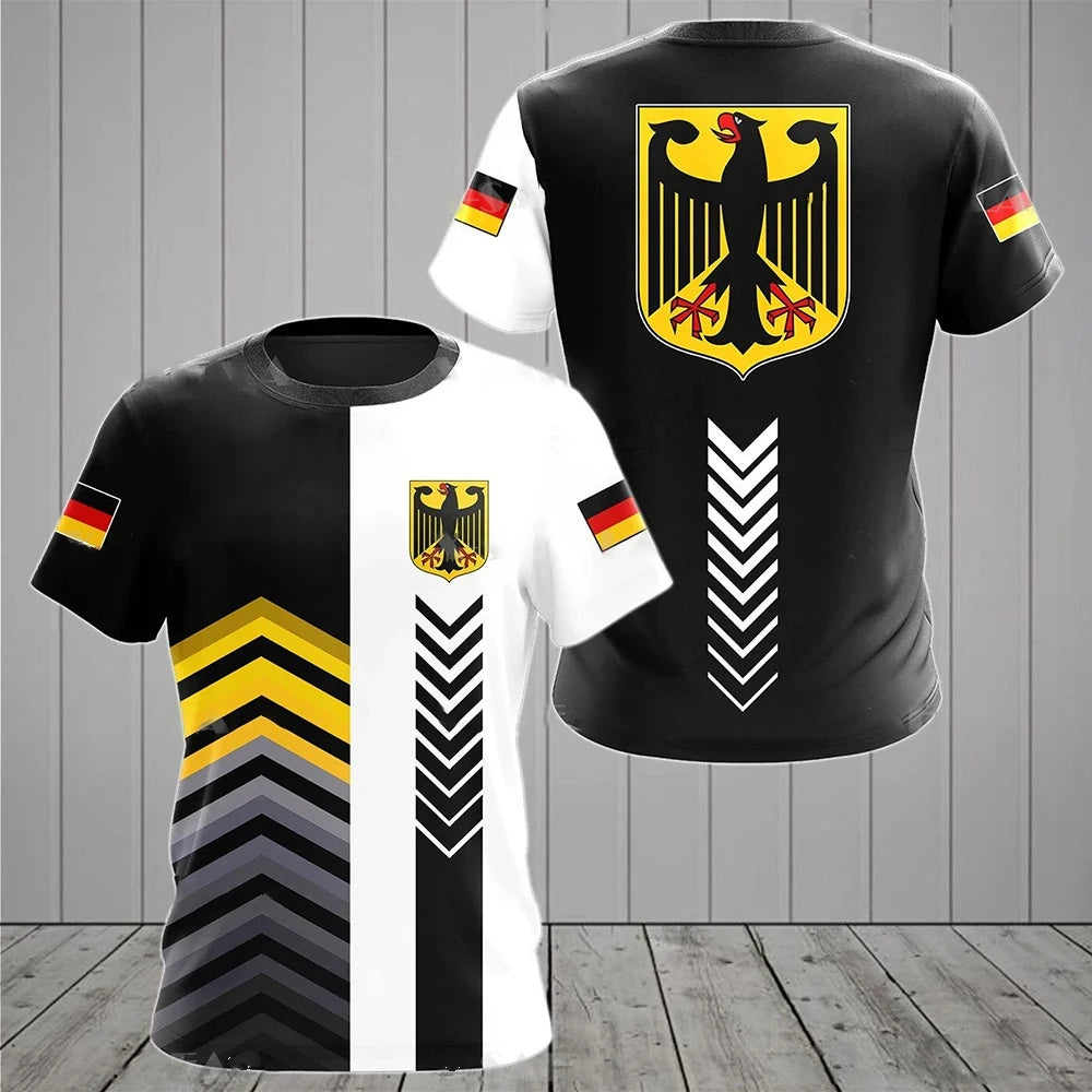 Fashionable and Lnteresting Germany Pictures For Men's T-Shirts Trend Digital Printing Casual Round Neck Short Sleeved