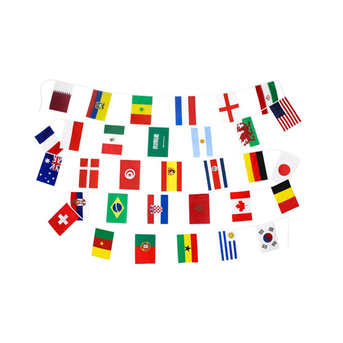 32pcs/set World International String Flag National Banner for Football Game Day Supplies Sport Bar Bunting Decoration