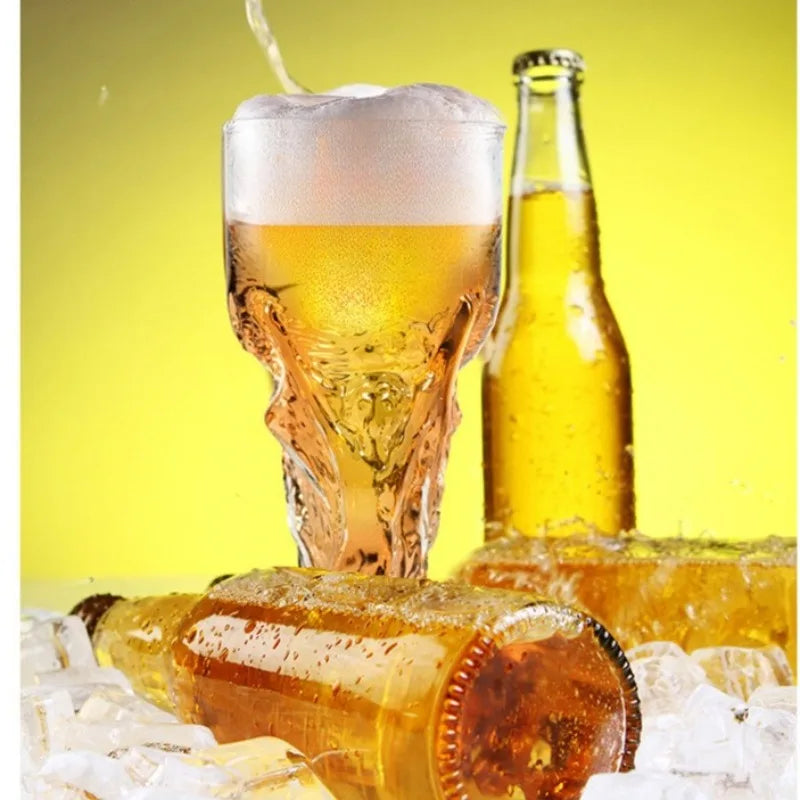 Verre à bière trophée de football 500 ml en verre borosilicate de haute qualité, cadeau pour la fête des pères, pour petit ami, pour les fans, pour les matchs de football 2026