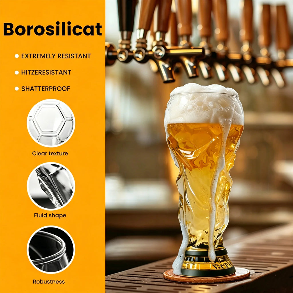 Verre à Bière Coupe de Champion Football – Cadeau Fan 16oz (450ml)