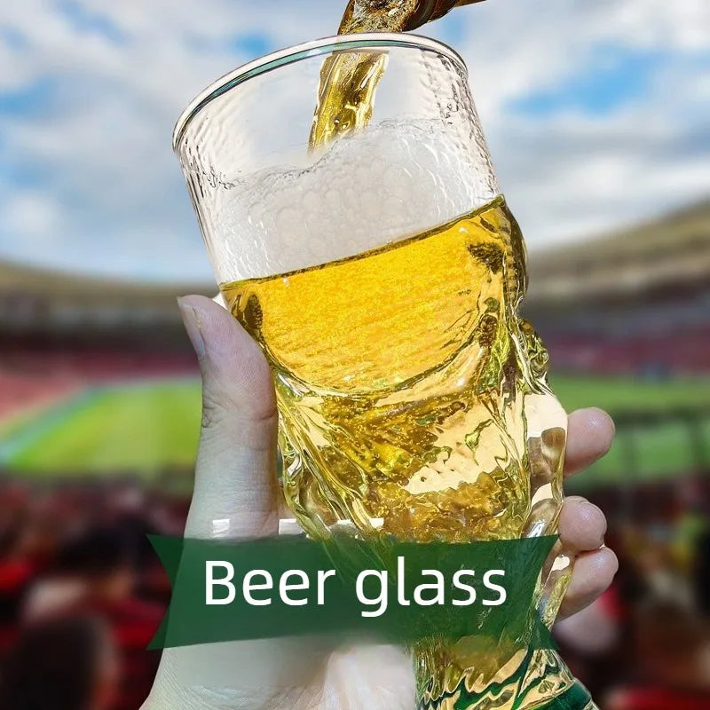 Verre à bière trophée de football 500 ml en verre borosilicate de haute qualité, cadeau pour la fête des pères, pour petit ami, pour les fans, pour les matchs de football 2026