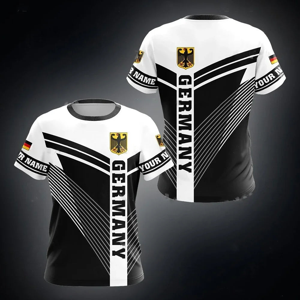 Fashionable and Lnteresting Germany Pictures For Men's T-Shirts Trend Digital Printing Casual Round Neck Short Sleeved