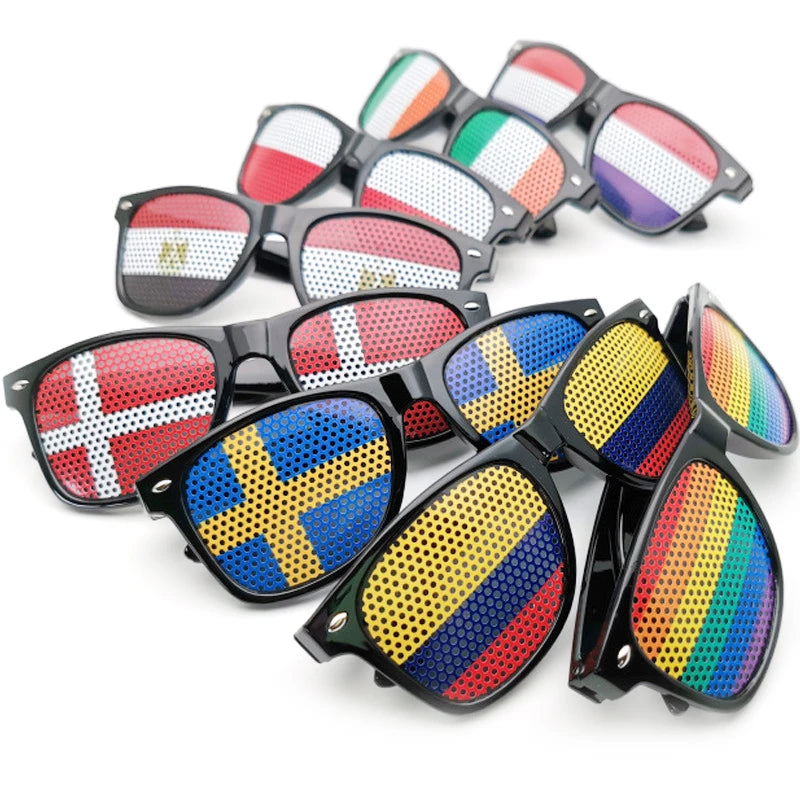 Lunettes de Soleil Drapeaux – 42 Pays – Accessoire Supporter Football